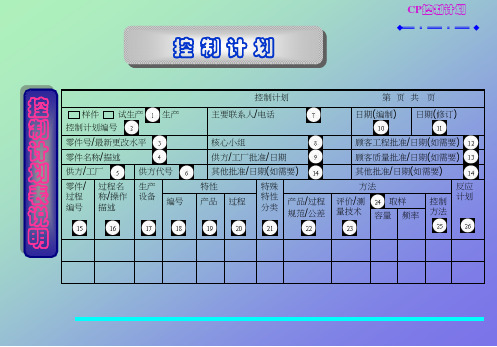 质量控制计划CP