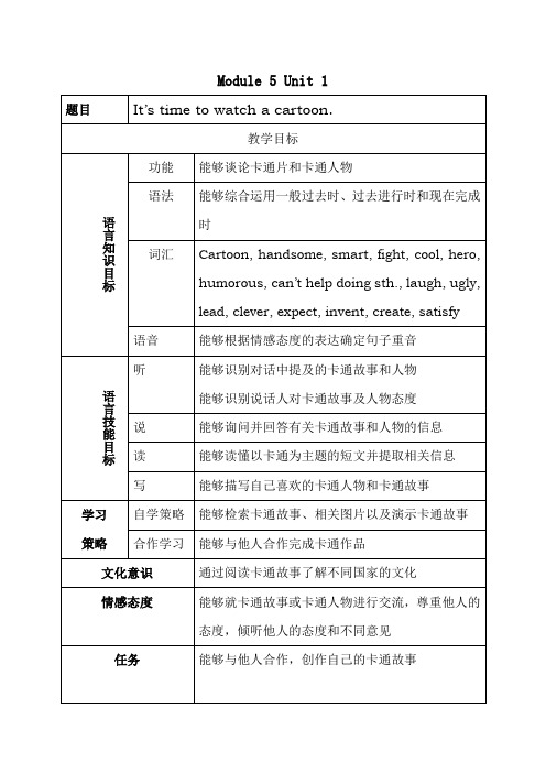 外研版英语八年级下册：Module5Unit1it’stimetowatchacartoon.教案(2)