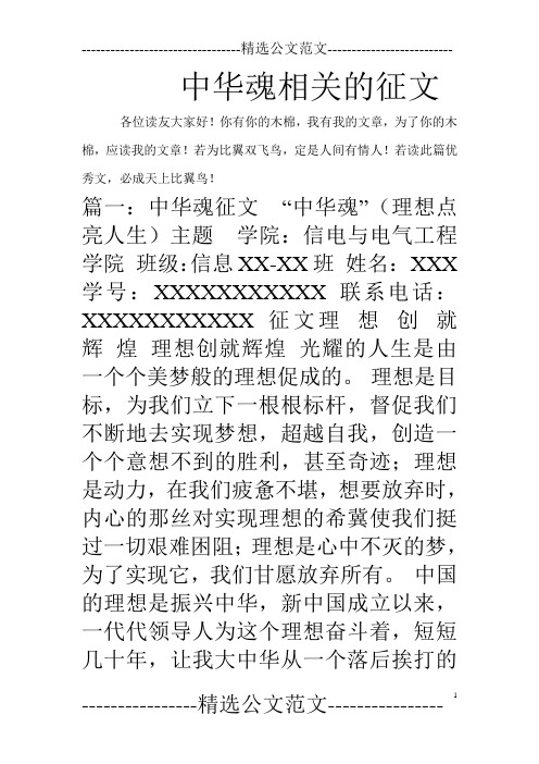 中华魂相关的征文