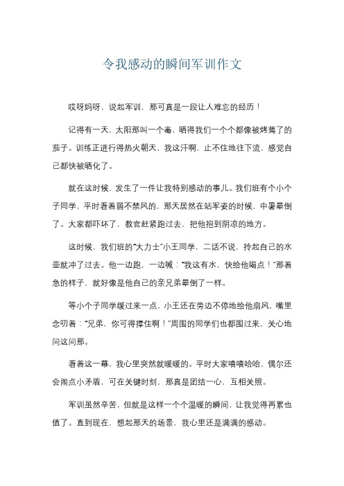 令我感动的瞬间军训作文