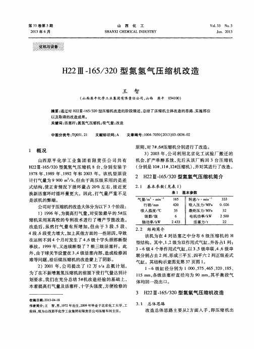 H22 Ⅲ-165／320型氮氢气压缩机改造