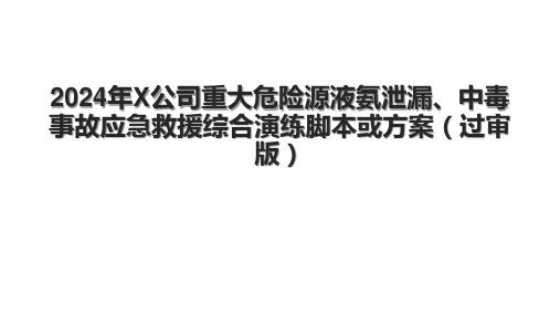 2024年X公司重大危险源液氨泄漏、中毒事故应急救援综合演练脚本或方案(过审版)