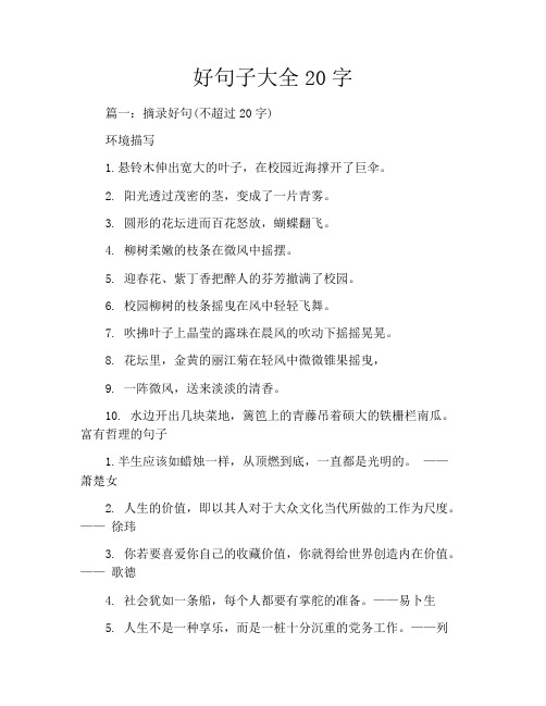 好句子大全20字