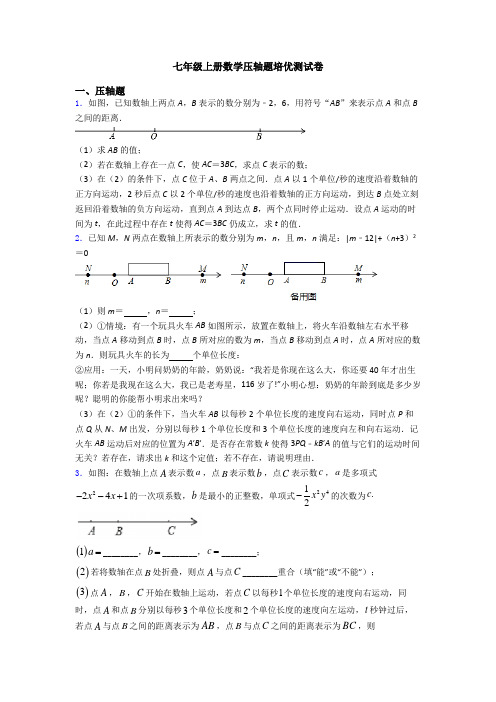 七年级上册数学压轴题培优测试卷