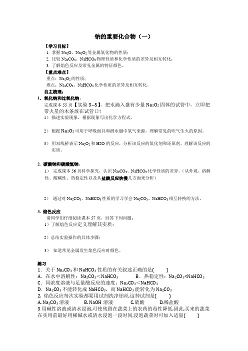 Na的重要化合物