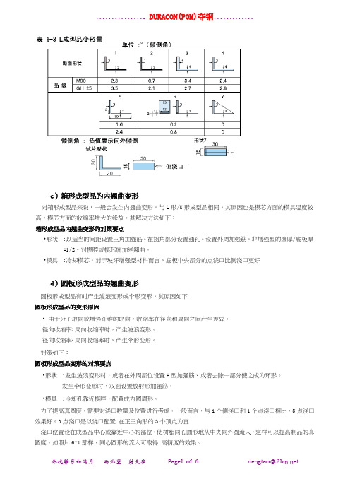 c)箱形成型品的内翘曲变形.