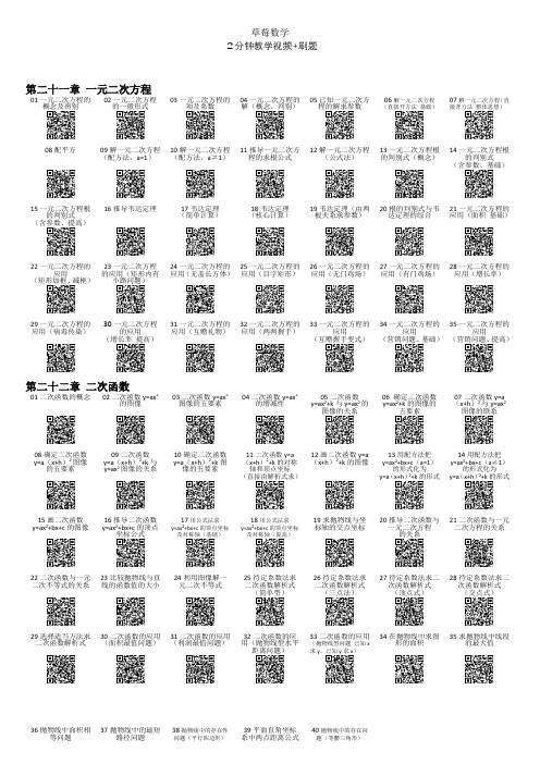 精品 九上数学翻转课堂(知识点视频+练习)