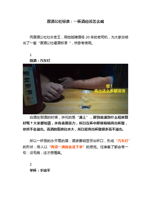 原酒公社标准：一杯酒应该怎么喝