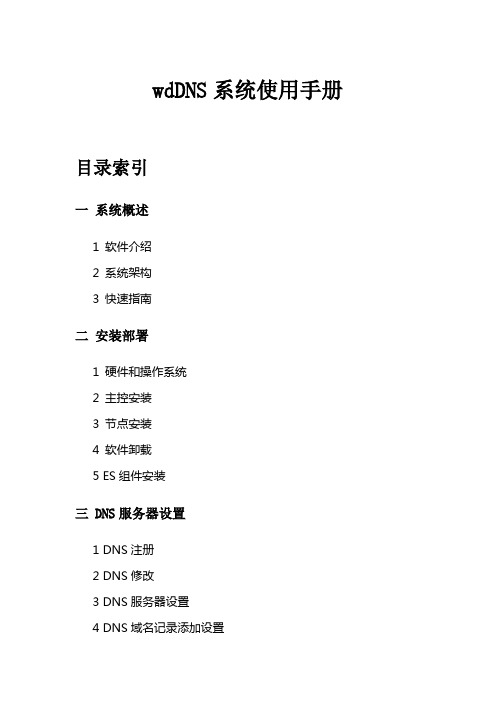 wdDNS 系统使用手册说明书