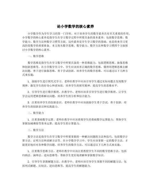 论小学数学的核心素养