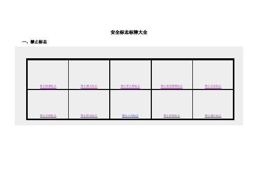 安全标志标牌大全