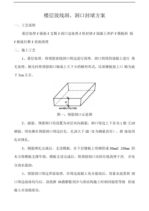 放线洞口封堵方案