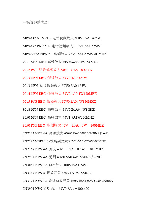 三极管参数