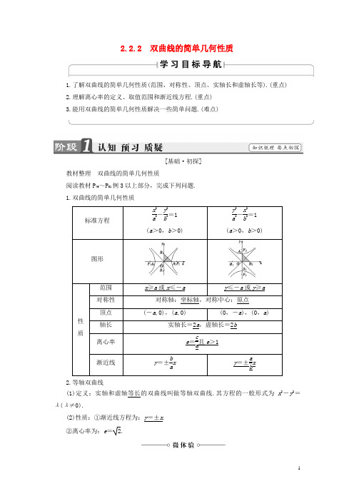 18版高中数学第二章圆锥曲线与方程2.2.2双曲线的简单几何性质学案1_1