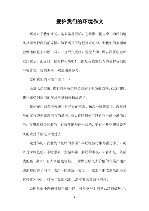 爱护我们的环境作文