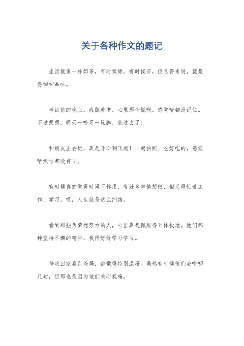 关于各种作文的题记