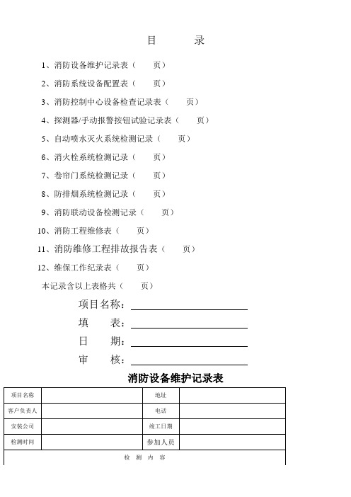 消防维保检查记录表格