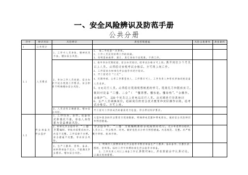 安全风险辨识及防范手册