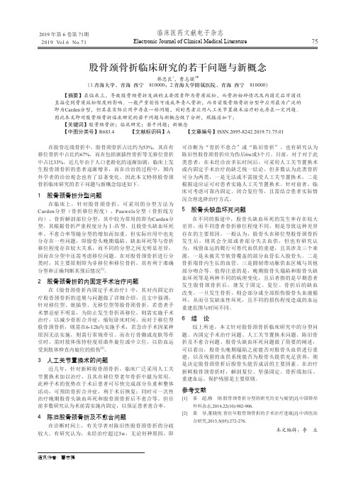 股骨颈骨折临床研究的若干问题与新概念