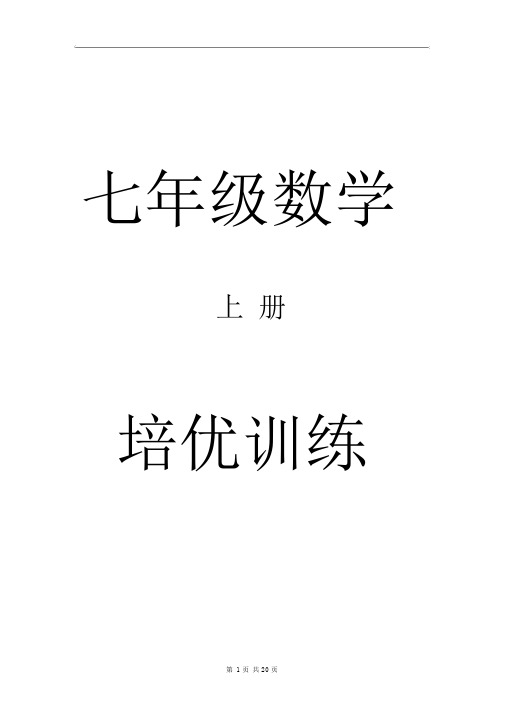 (完整word)人教版七年级数学上册培优资料(精华).doc