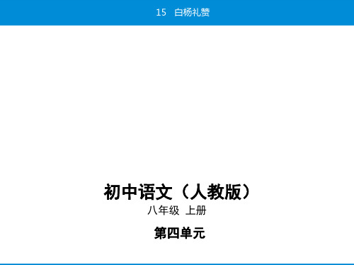 新人教部编版八上语文课件：第四单元15白杨礼赞