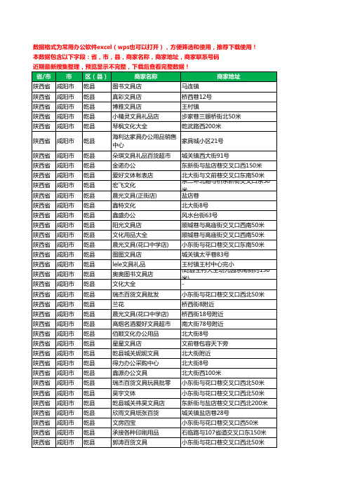 2020新版陕西省咸阳市乾县办公用品工商企业公司商家名录名单联系电话号码地址大全36家