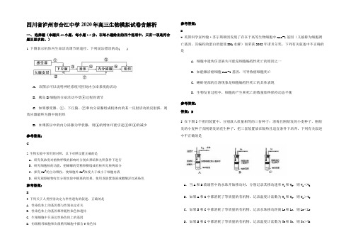 四川省泸州市合江中学2020年高三生物模拟试卷含解析