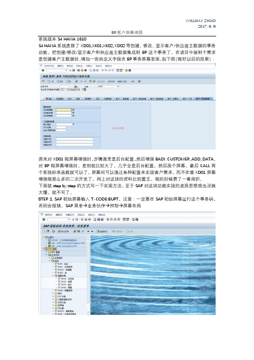 SAP_S4_BP客户主数据屏幕增强