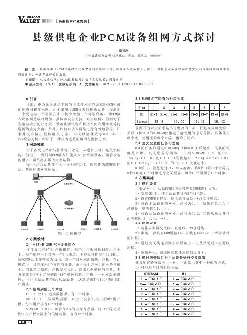 县级供电企业PCM设备组网方式