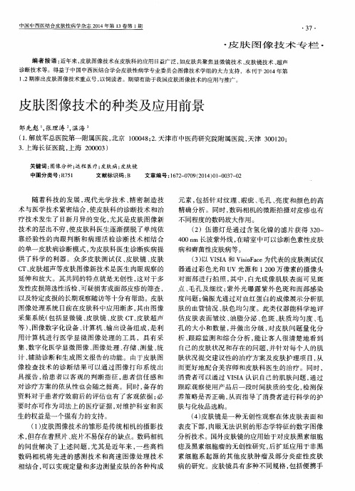 皮肤图像技术的种类及应用前景
