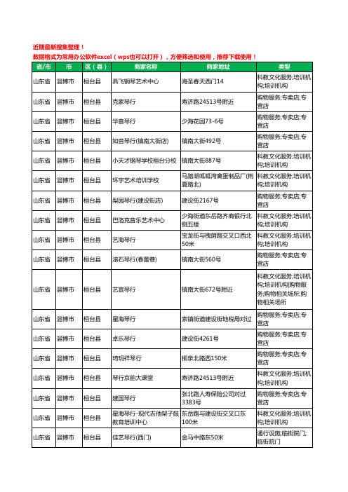 2020新版山东省淄博市桓台县琴行工商企业公司商家名录名单黄页联系方式大全18家