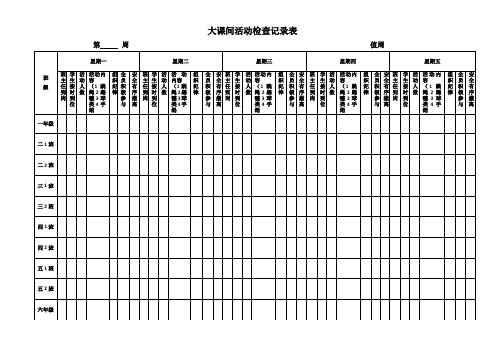 大课间活动检查记录表