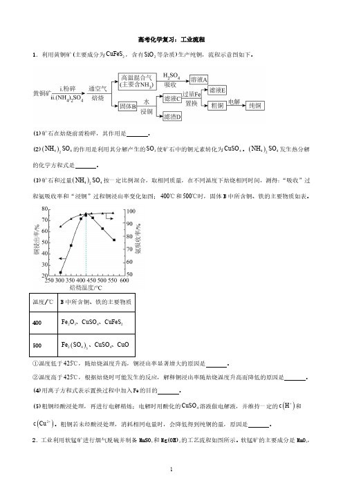 高考化学复习：工业流程