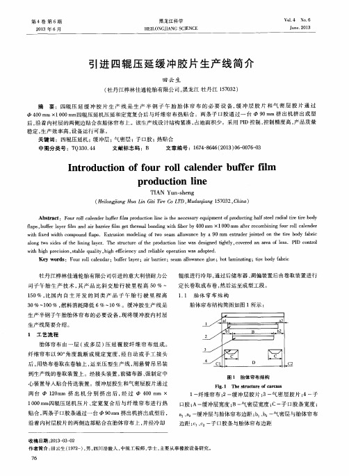 引进四辊压延缓冲胶片生产线简介