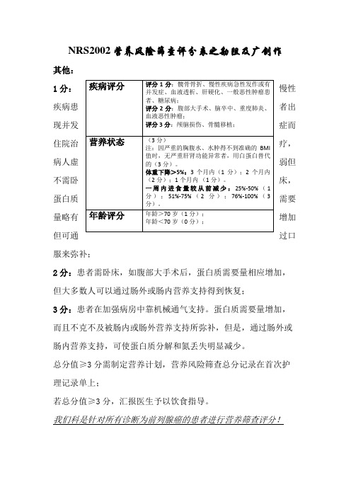 NRS2002营养风险筛查评分表