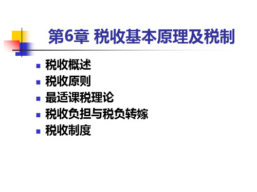 第6章税收基本原理及税制PPT资料146页