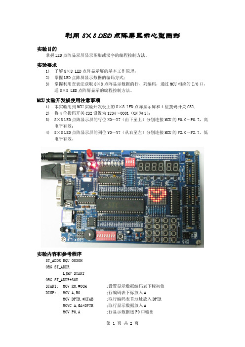 8×8点阵屏显示-心形