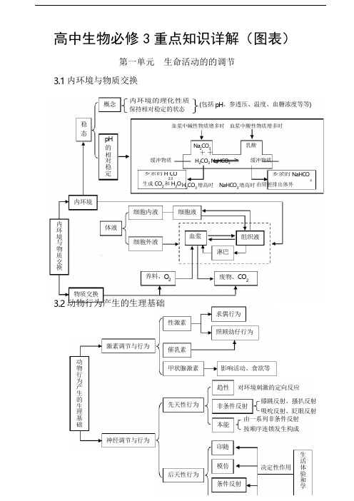 人教版高中生物必修3重要知识详解(图表)