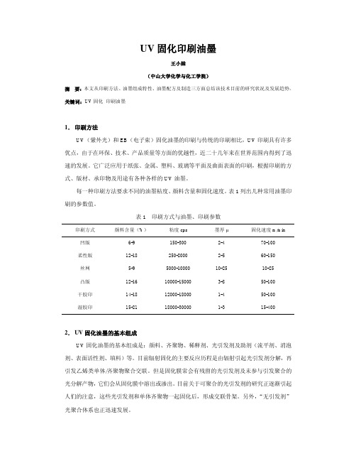 uv固化油墨