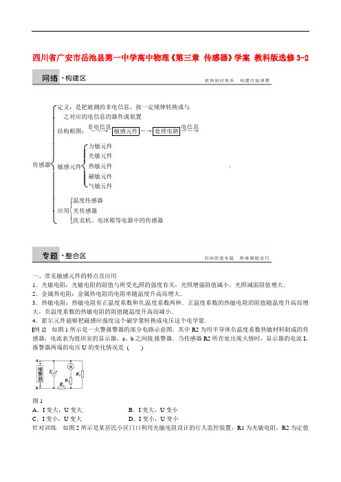 《第三章 传感器》精品教学案 教科版选修3-2