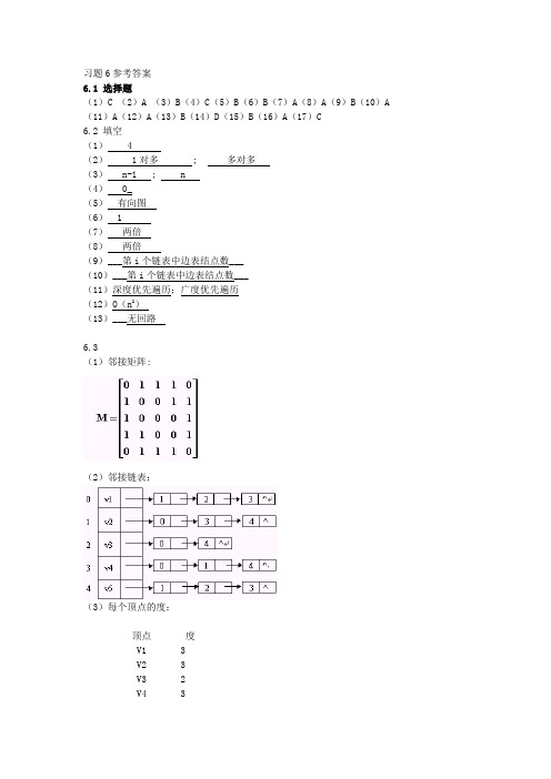 数据结构C语言第三版习题6参考答案