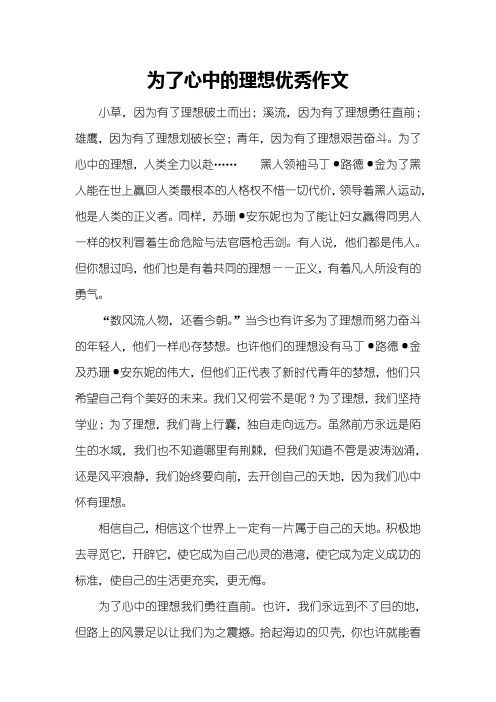 为了心中的理想优秀作文