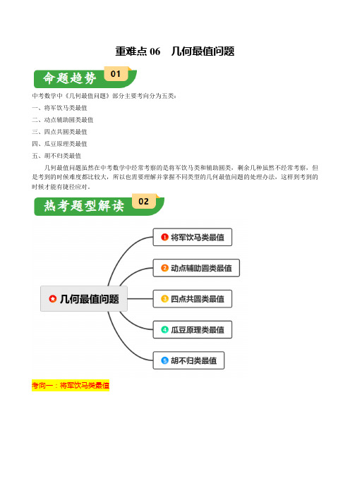 2024中考备考重难点数学06几何最值问题(5大题型+满分技巧+限时分层检测)