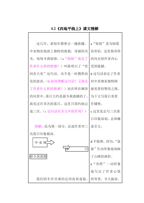 高二语文西地平线上