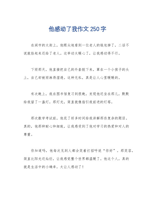 他感动了我作文250字