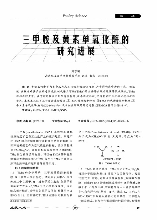 三甲胺及黄素单氧化酶的研究进展