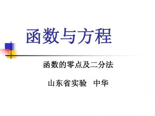 函数的零点 二分法 人教B版本 高一 精华