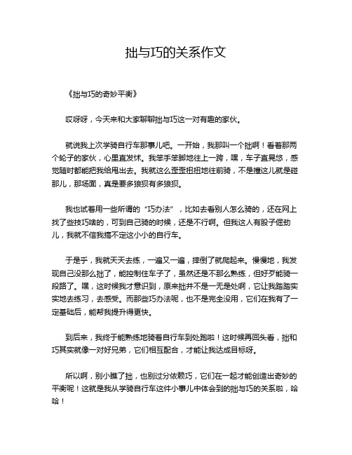 拙与巧的关系作文