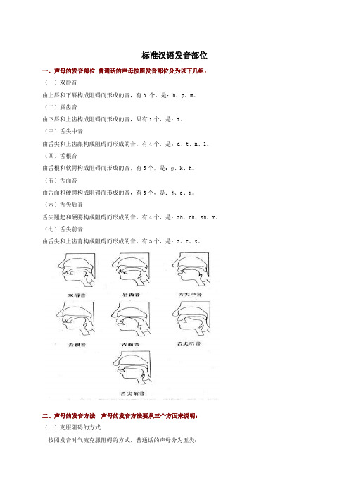 标准汉语发音部位