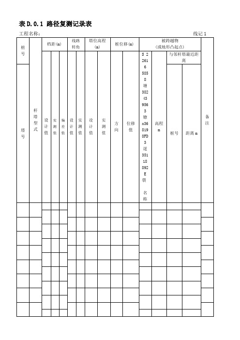 GB50173-2014-电气装置安装工程-66kV及以下架空电力线路施工及验收规范-D类表格